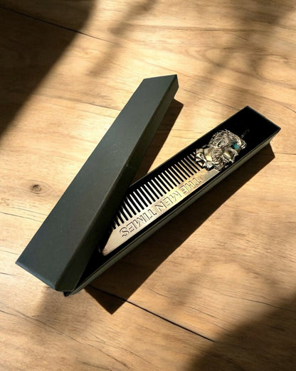 GroomMaster - Elegant Metal Comb with Engraving, personalization with engraving