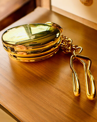 Grand Elegance Pocket Watch with Double Cover, Manual, Gold Color, with engraving for a gift