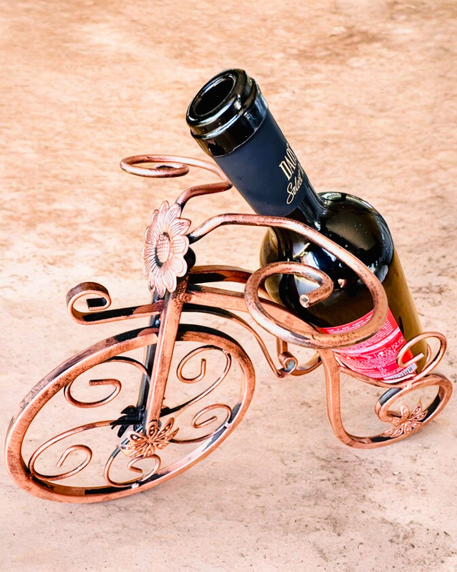 Fiets wijnrek "WineCycle" - mogelijkheid tot personalisatie met gravure als cadeau