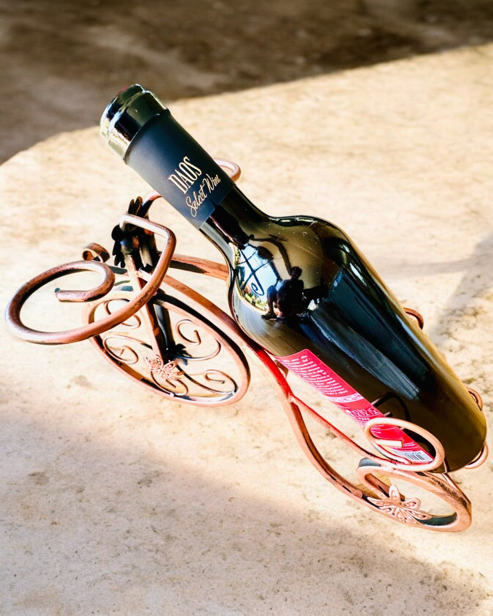 Bicycle Wine Rack "WineCycle" - personalization option with engraving for a gift