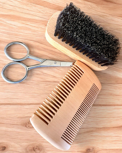 Kit de soin de la barbe "BeardMaster", possibilité de personnalisation par gravure pour un cadeau