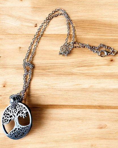 Collier "Arbre de Vie" en Acier Inoxydable - personnalisation par gravure, 2 variantes de couleur