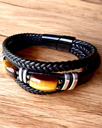 Armband „Tigerauge” mit Personalisierungsoption als Geschenk