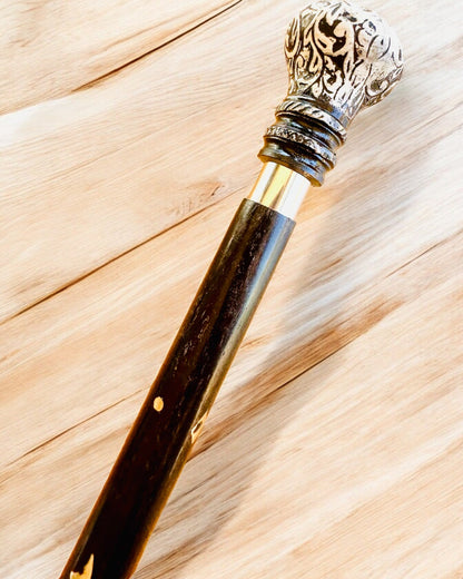 "Majesty's Cane" Walking Stick Wooden Handcrafted, engraving option, 2 variants to choose from