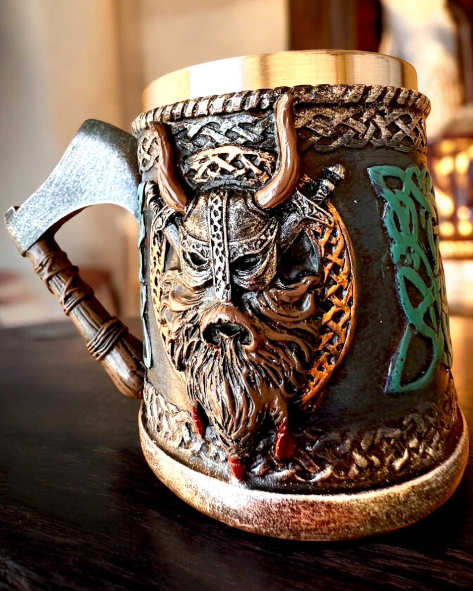 Mug viking Ragnar's Horn - avec option de gravure pour un cadeau, 250 ml