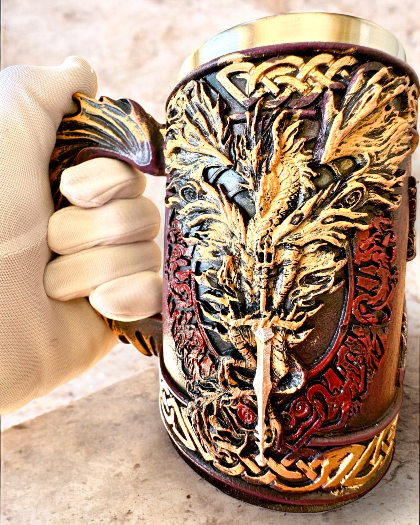 Dark Knight's Mug - 700 ml, personalization option with engraving for a gift