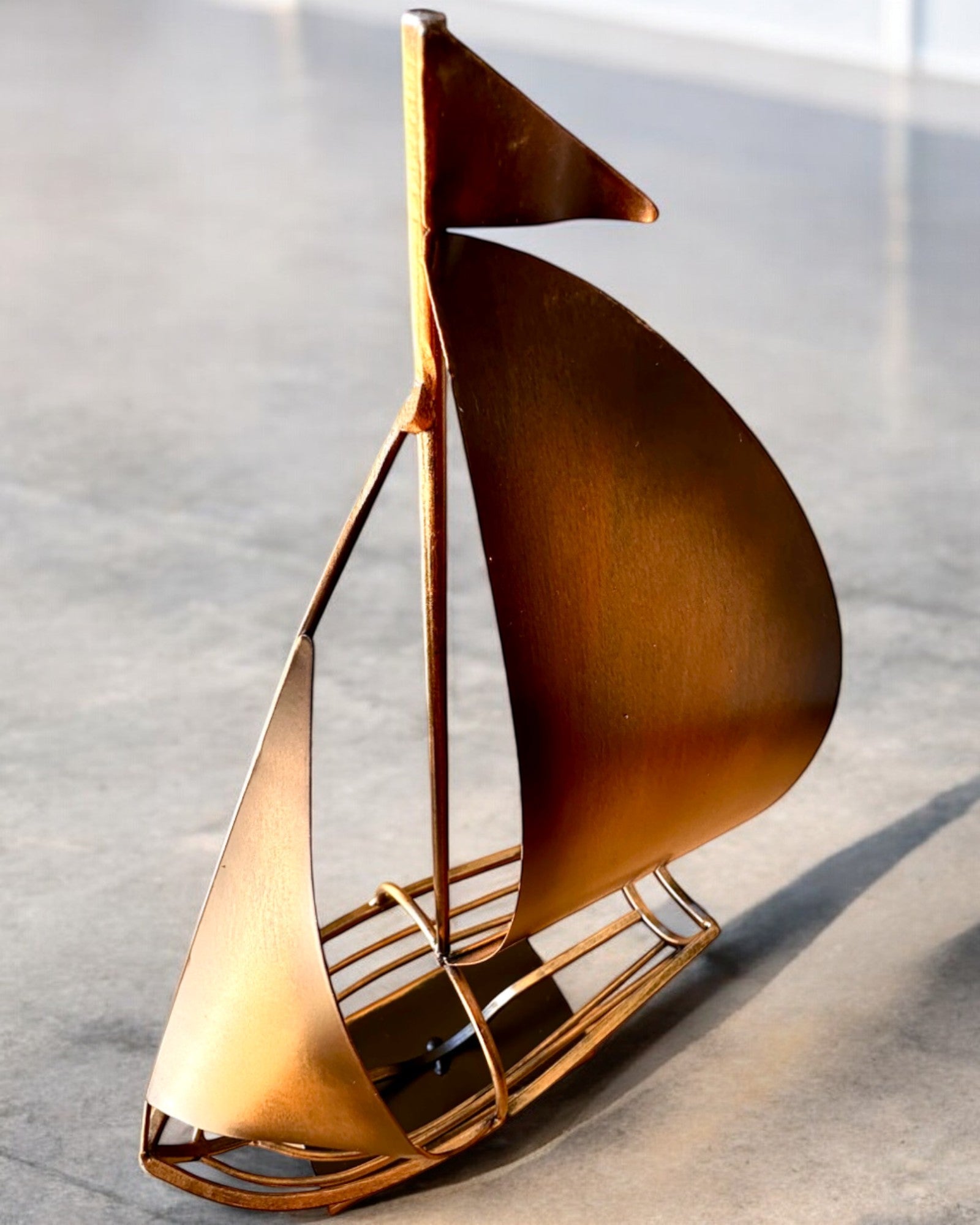 Metal Wine Rack 45 cm high, "Sailor's Fantasy" - in the Shape of a Sailboat with Engraving Option for a Gift