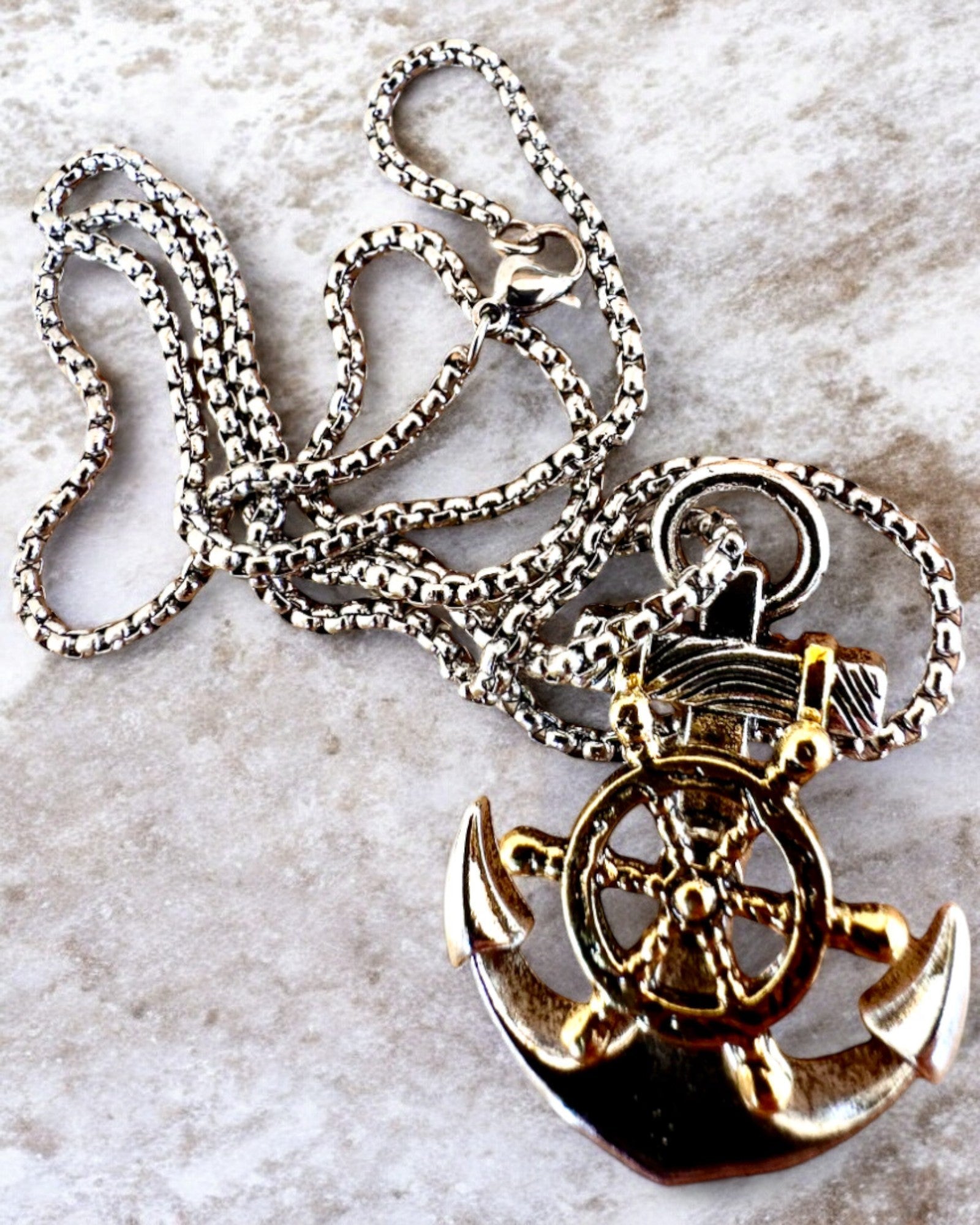 Amulette Marine "Ancre du Capitaine", collier avec option de gravure pour un cadeau