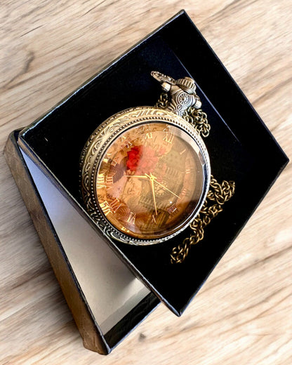 Montre de Poche "Vintage Charm" personnalisation par gravure pour un cadeau