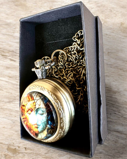 Elegant pocket watch "Sunny Lumination" with engraving option for a gift