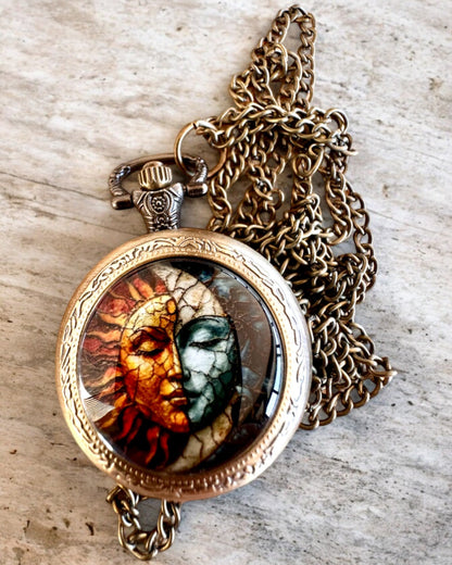 Elegant pocket watch "Sunny Lumination" with engraving option for a gift