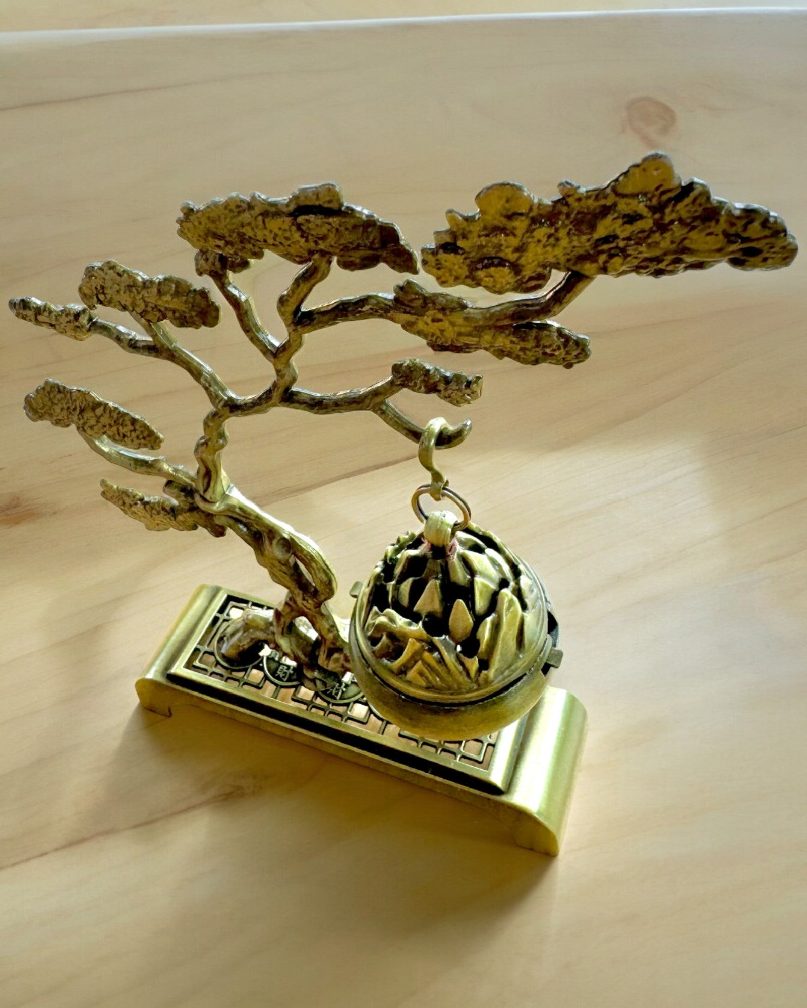 Elegante Metalen Houder Voor Bonsai Wierook - mogelijkheid tot personalisatie met gravure als cadeau