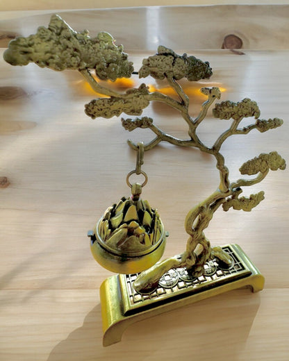 Poignée en métal élégante pour encens Bonsai - possibilité de personnalisation par gravure pour un cadeau