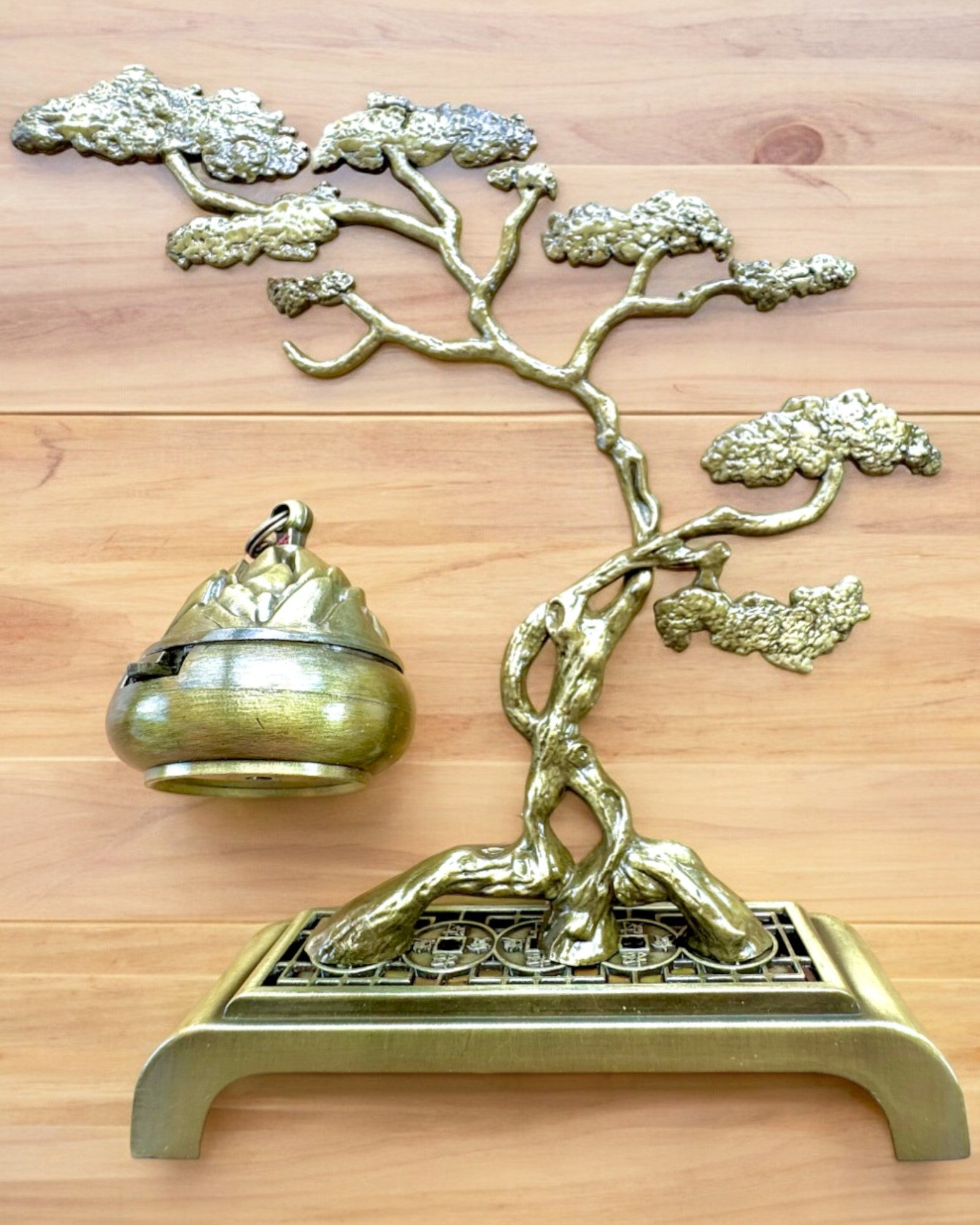 Elegante Metalen Houder Voor Bonsai Wierook - mogelijkheid tot personalisatie met gravure als cadeau