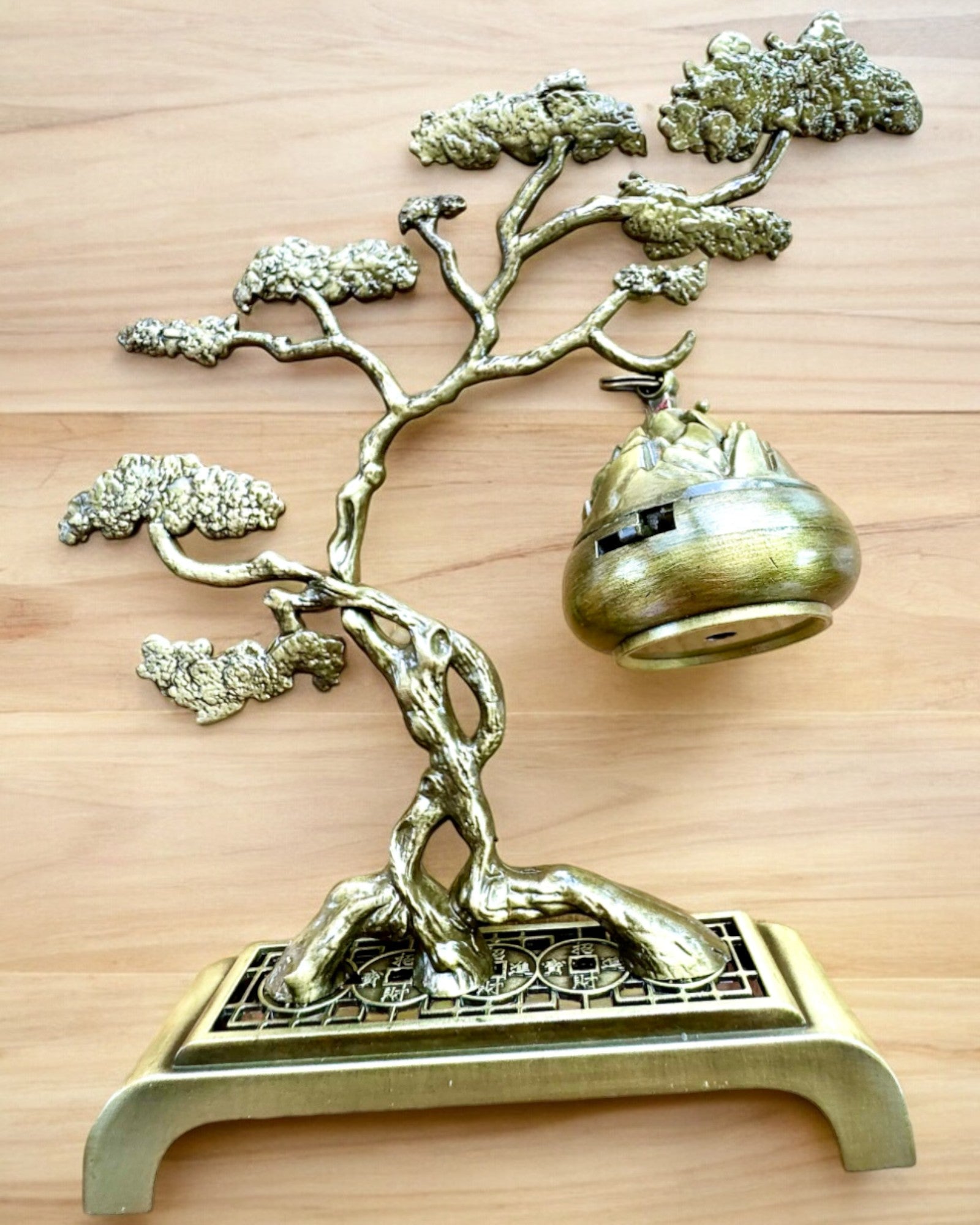 Elegante Metalen Houder Voor Bonsai Wierook - mogelijkheid tot personalisatie met gravure als cadeau