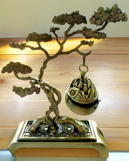 Poignée en métal élégante pour encens Bonsai - possibilité de personnalisation par gravure pour un cadeau