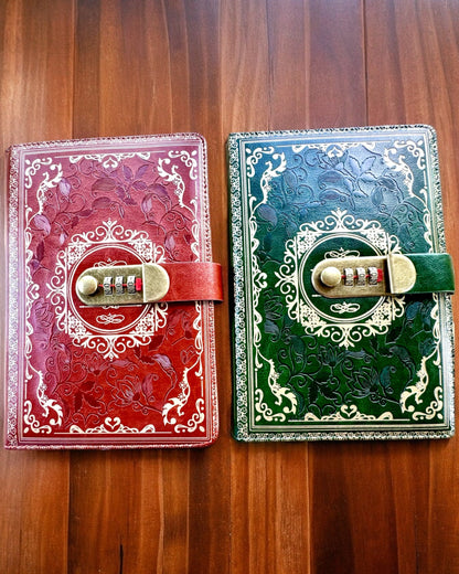 Exclusive Leather Notebook "Secret Notebook" A5 with Combination Lock - personalization with engraving