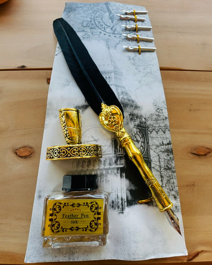 Elegant Goose Quill with Accessory Set - Royal Quill, personalization option with engraving