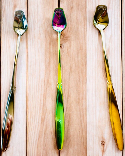 Personalized Rose Spoon with Engraving Option for a Gift - 3 Color Variants to Choose From