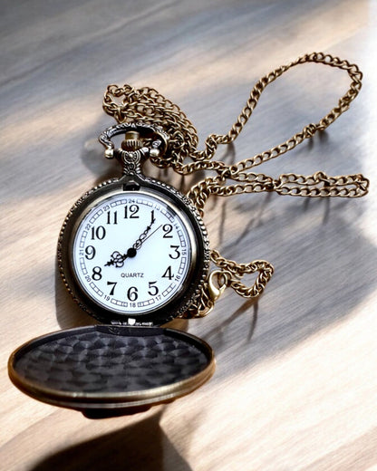 Pocket watch "Locomotive of Time" with engraving, for a gift, train motif