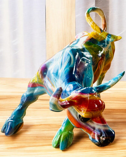 Beeldhouwwerk Stier Decoratief "BullArt" – Unieke Kunst met Gravure Optie - 4 kleurvarianten, voor een gepersonaliseerd cadeau