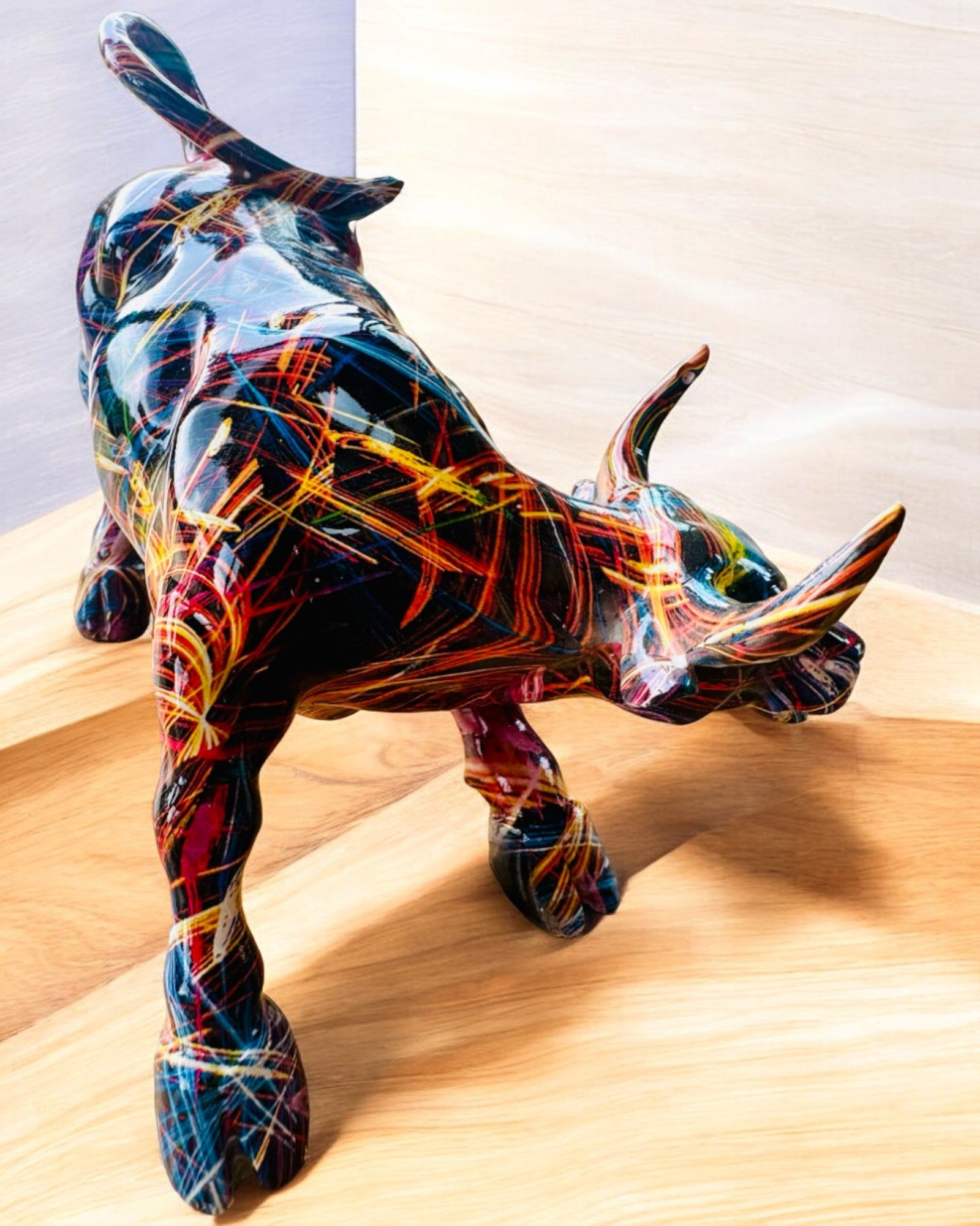 "BullArt" Decorative Bull Sculpture – Unique Art with Engraving Option - 4 color variants, for a personalized gift