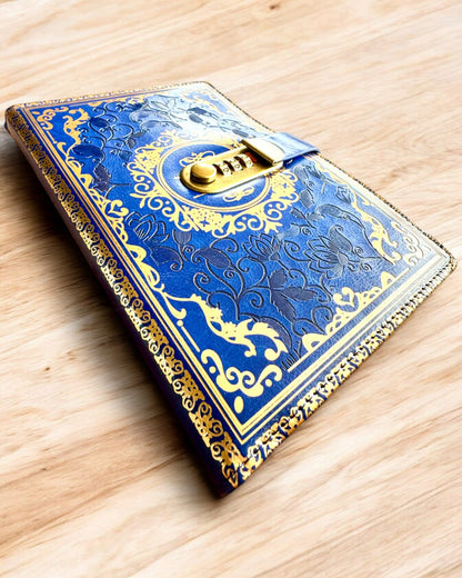 Exclusive Leather Notebook "Secret Notebook" A5 with Combination Lock - personalization with engraving