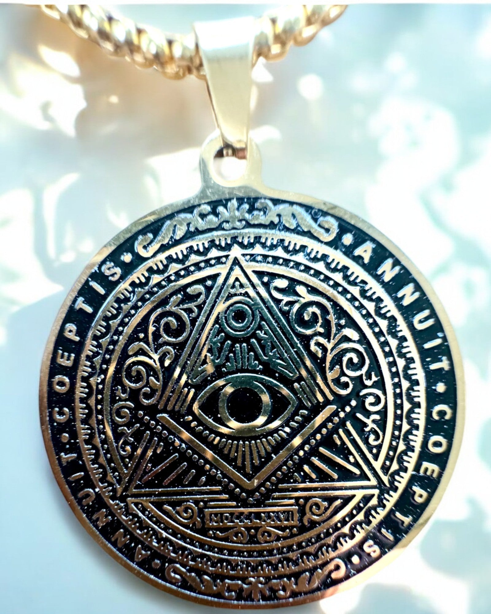 Amulet of Mysterious Power - Engraved Necklace, 2 color variants to choose from