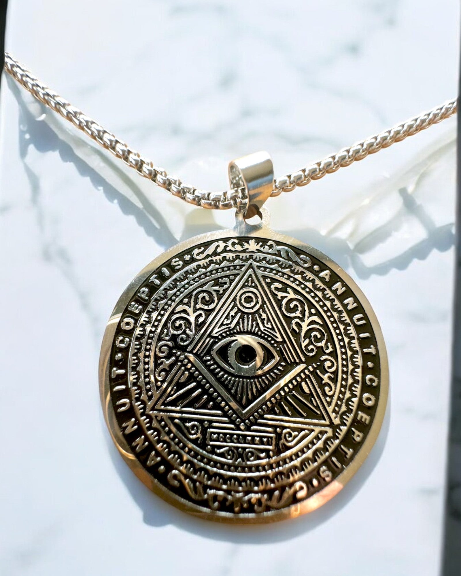 Amulet of Mysterious Power - Engraved Necklace, 2 color variants to choose from