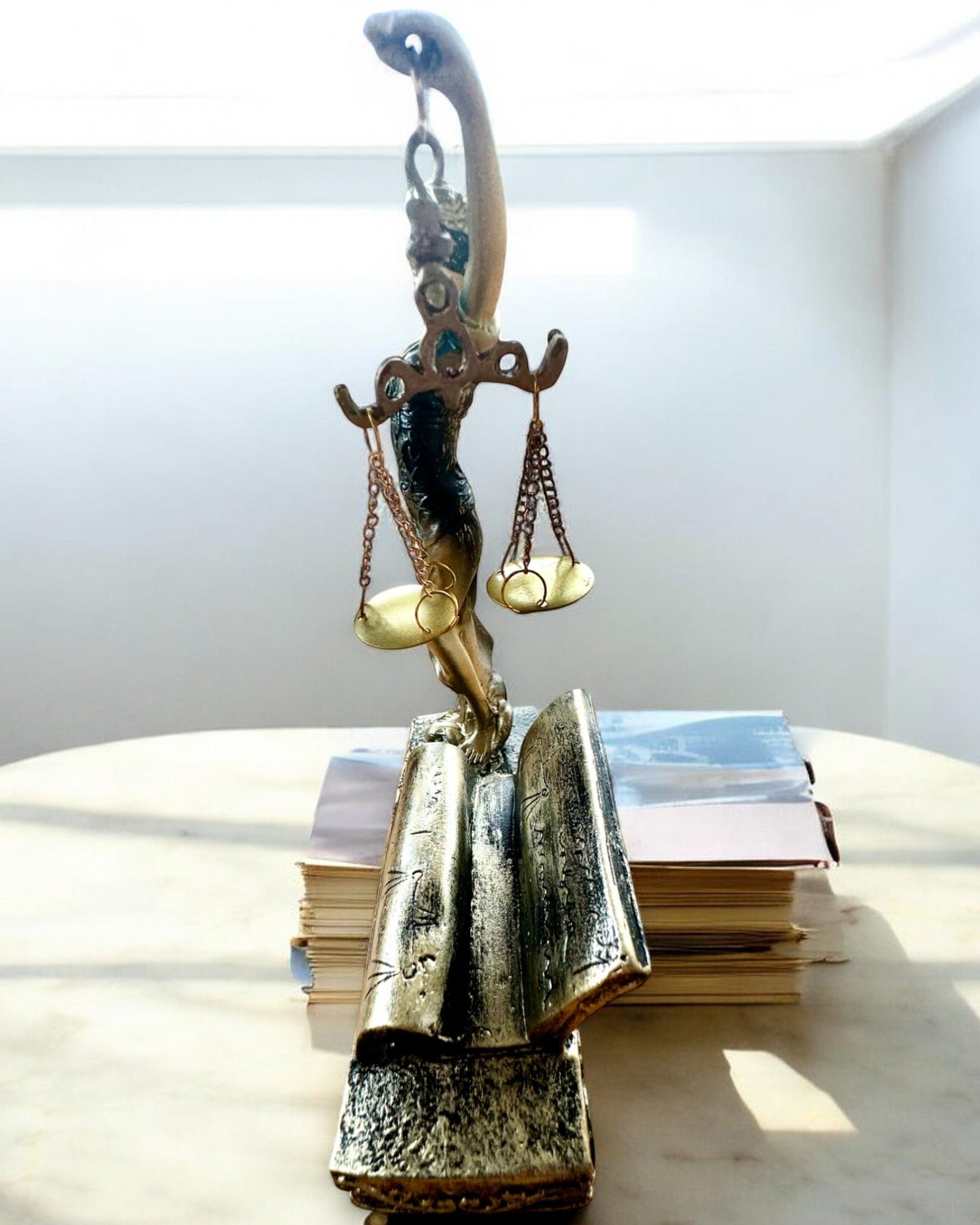 "Justicia 2" Figurine - Goddess of Justice – Artistic Shelf Decoration, Resin Craft, personalization with engraving