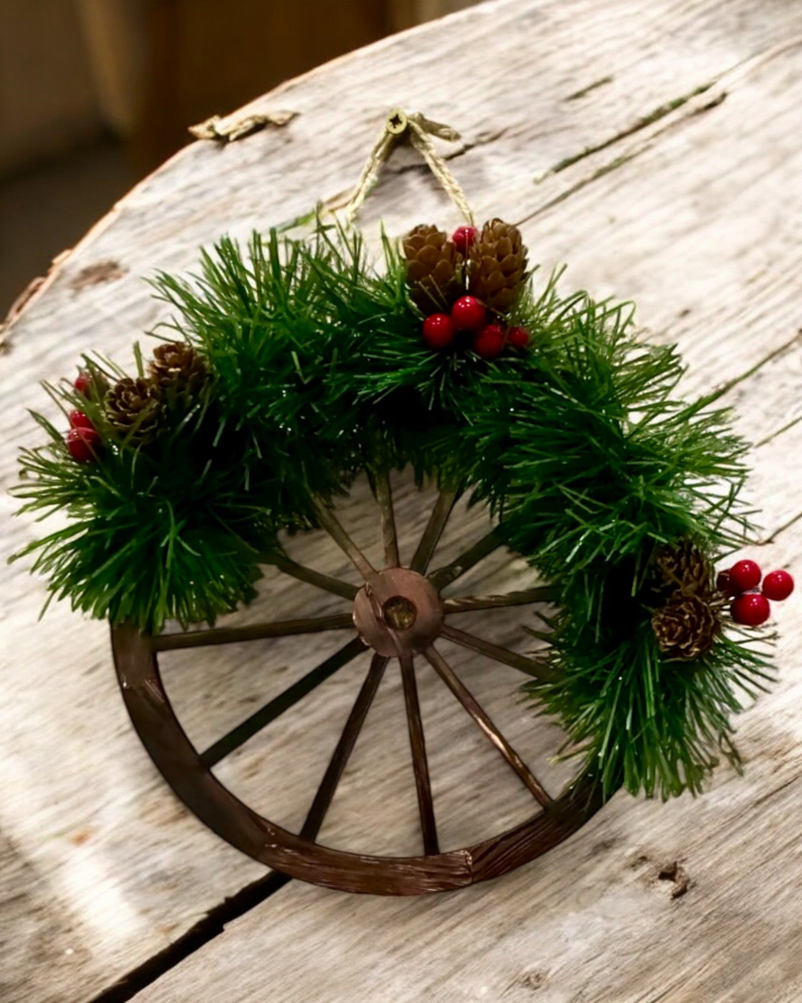 Ensemble Décoratif de 3 Roues de Noël "Étoile Joyeuse" - possibilité de personnalisation par gravure pour un cadeau