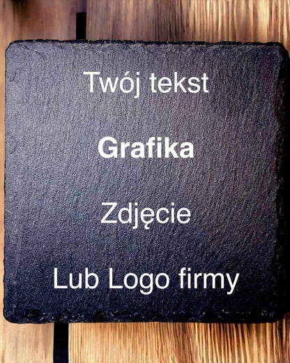 Podstawka pod kawę, herbatę z Naturalnego Kamienia z Personalizowanym Grawerem – Kwadrat, koło, sześciokąt, 10 cm