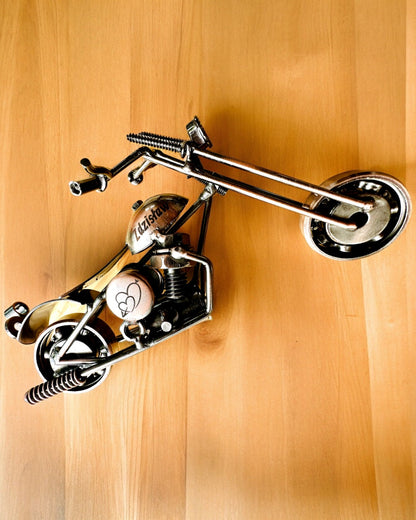 Handgemaakt IJzeren Motorfietsmodel, Chopper, personalisatie, gravure als cadeau