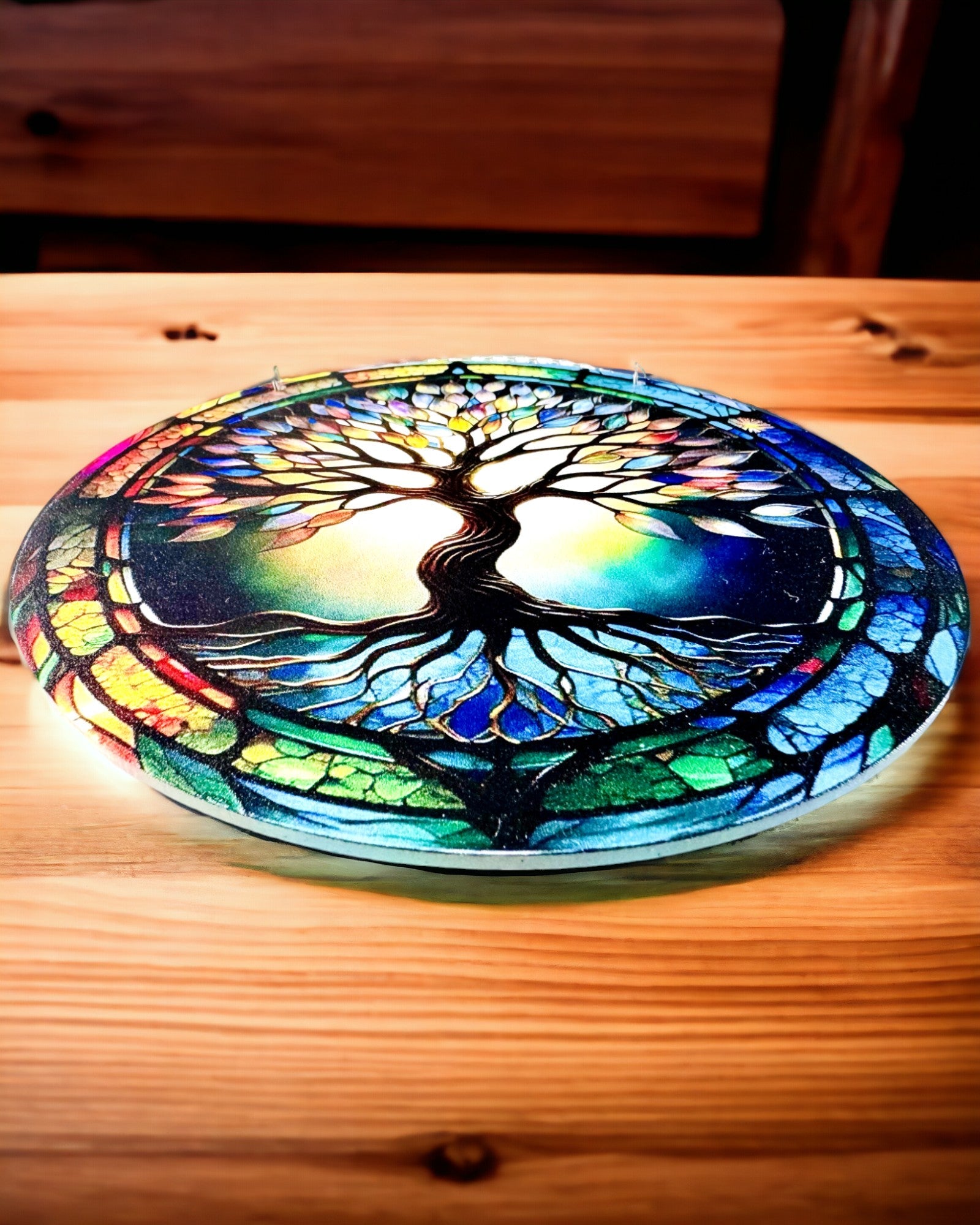 Prismatic Sun Pendant 'Tree of Life' - Colorful Window Decoration