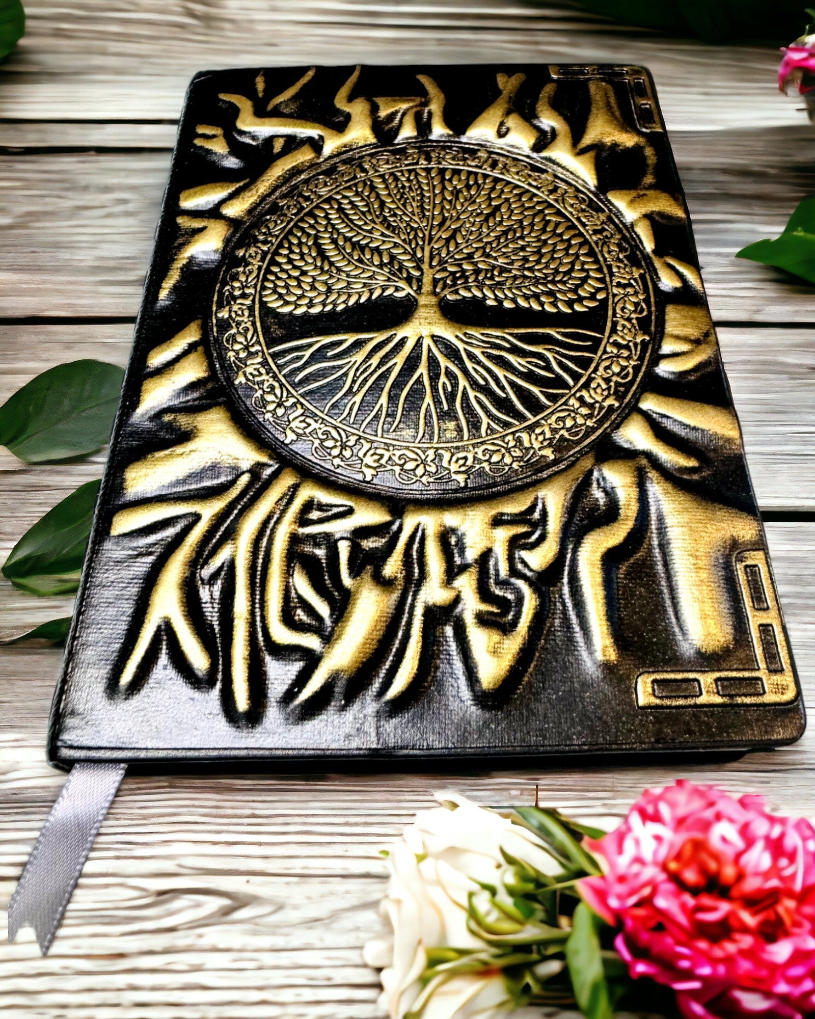 Vintage Diary "Tree of Life" A6 - Elegant Embossed Cover Made of Artificial Leather, 100 Pages