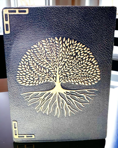 Carnet Vintage "Arbre de Vie" A6 - Couverture ÉléGante Embossée en Cuir Synthétique, 100 Pages