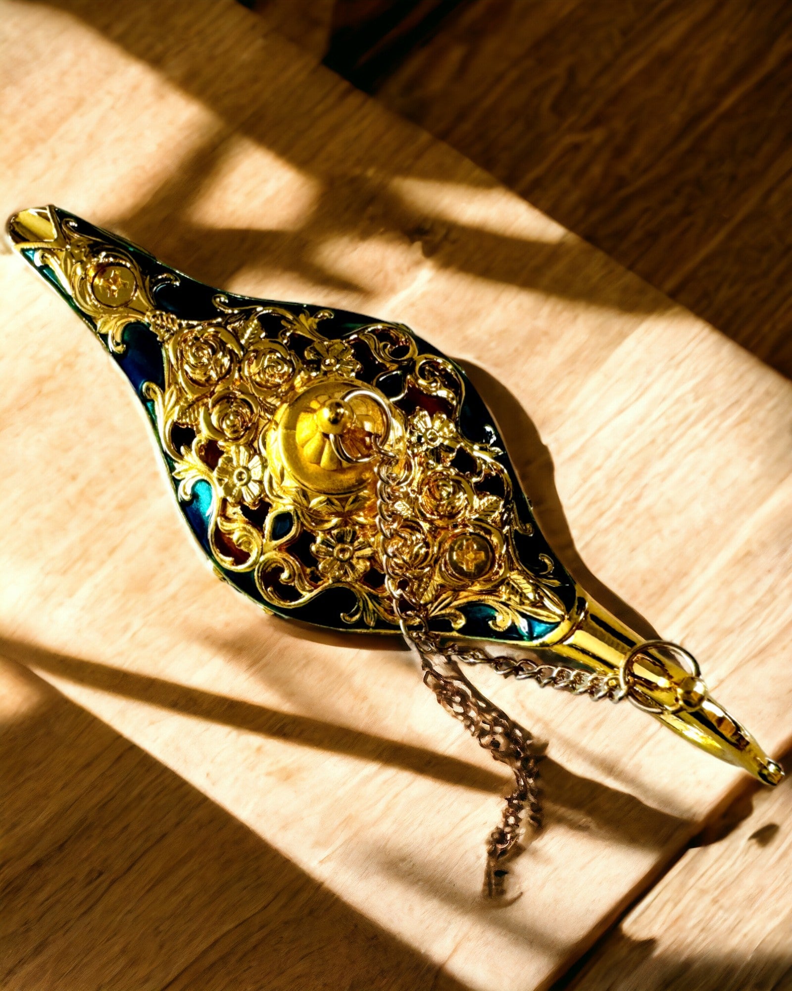 Kleine Handgemaakte Aladdin Lamp - Metalen Artistiek Handwerk voor Huisdecoratie, gegraveerd