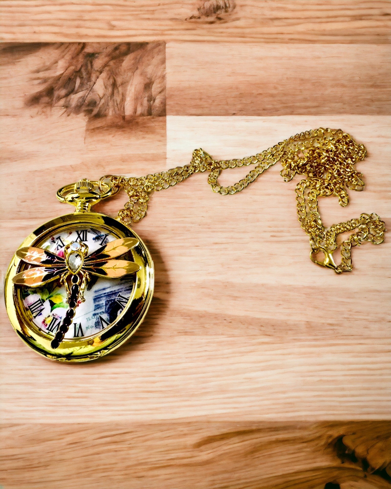 Classic Vintage Pocket Watch with Transparent Cover