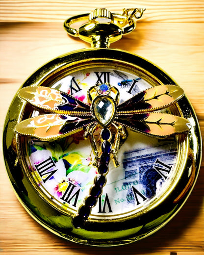 Classic Vintage Pocket Watch with Transparent Cover