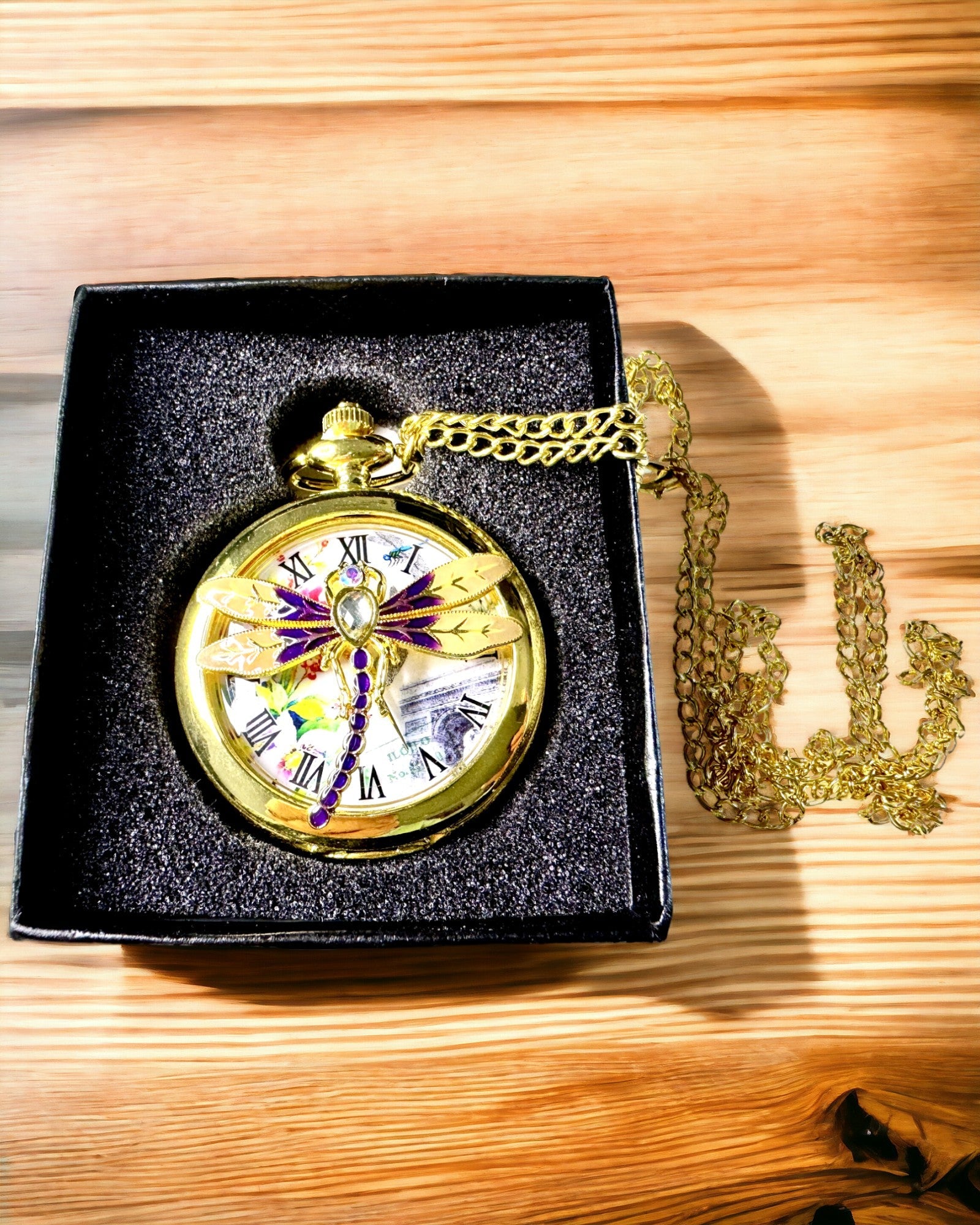 Classic Vintage Pocket Watch with Transparent Cover