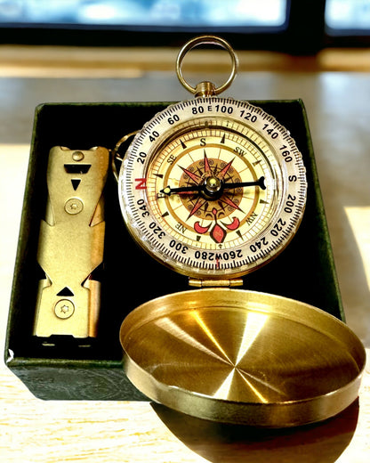 Elegant Set with Compass and Signal Whistle