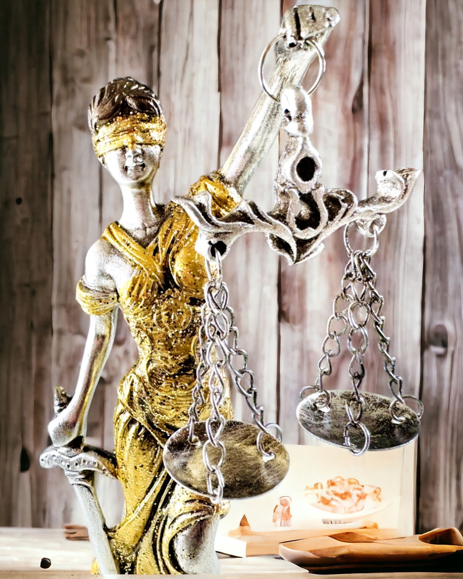 Goddess of Justice Figurine – Artistic Shelf Decoration, Resin Craft, personalization with engraving