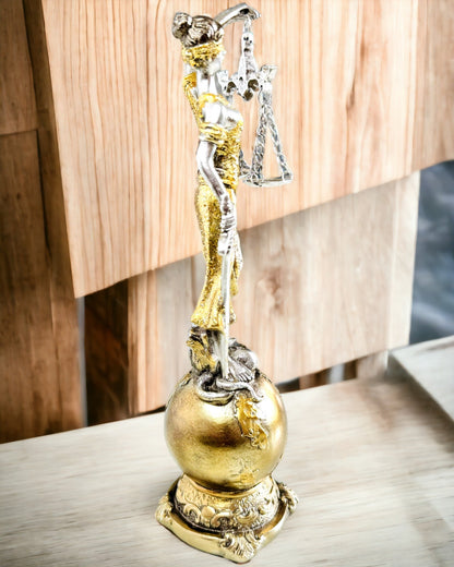 Statuette de la Déesse de la Justice – Décoration Artistique pour Étagère, Artisanat en Résine, personnalisation par gravure