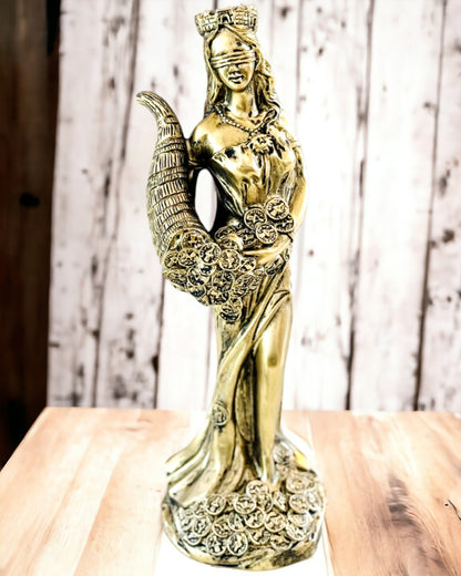 "Statue der Göttin der Fülle" - Dekorative Harzstatue des Glücks für Zuhause und Büro - Möglichkeit zur Personalisierung mit Gravur