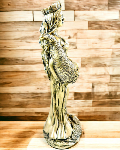 "Goddess of Abundance Statue" - Decorative Resin Fortune Statue for Home and Office - personalization option with engraving