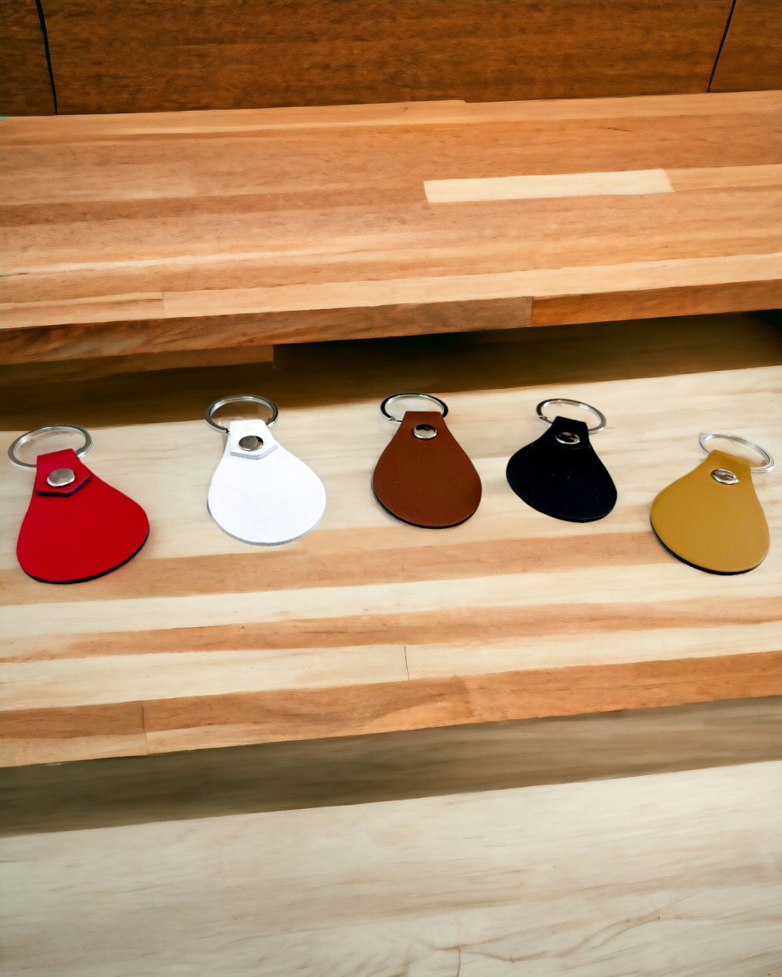 PU Leather Keychain with Personalization Option for Engraving - Available in 5 Colors