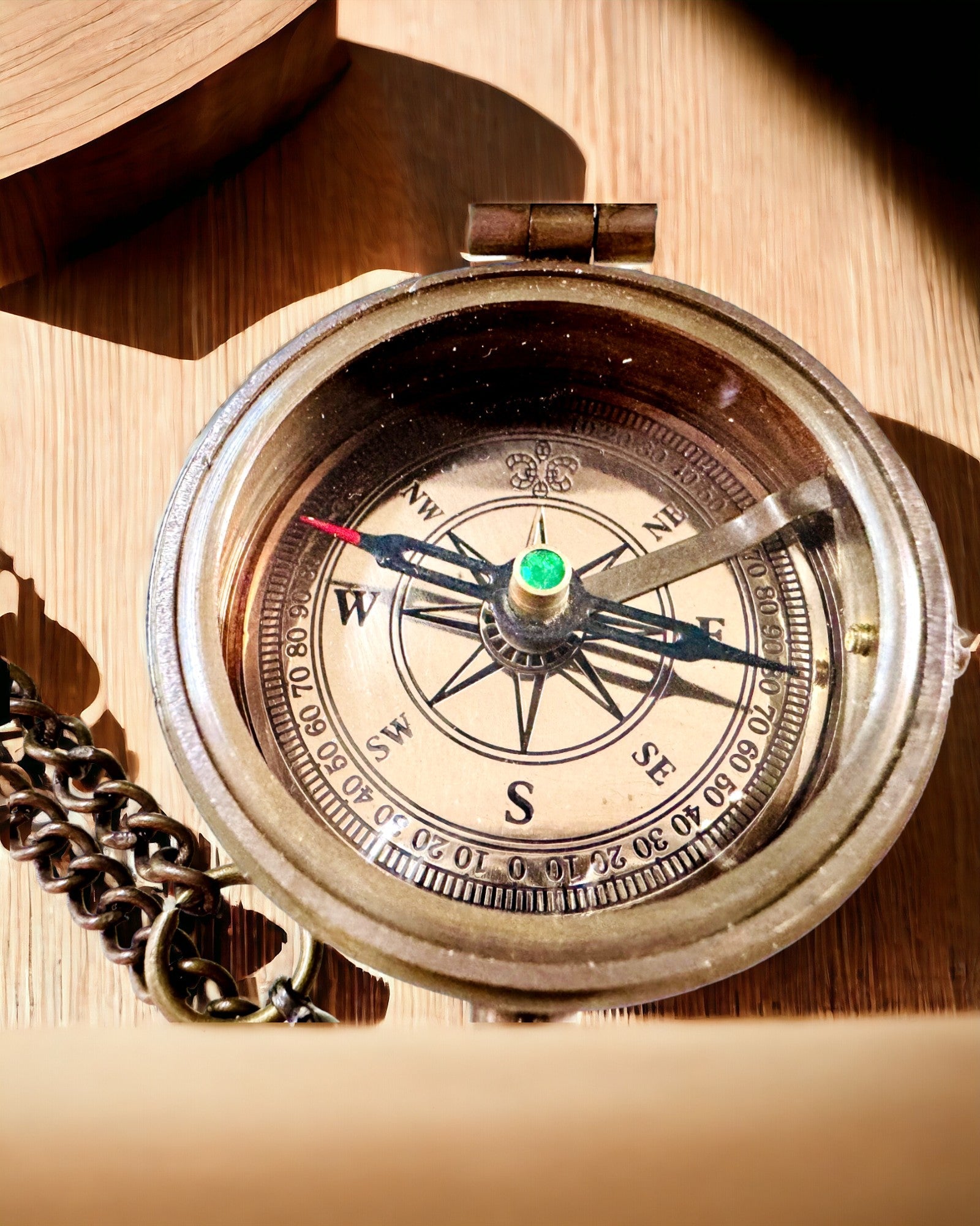 Indian Compass Odysseus – Retro Explorer Gem - engraving option