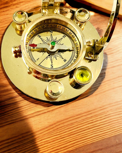 Navigation Compass with Sextant and Personalization Options - Nautical XL