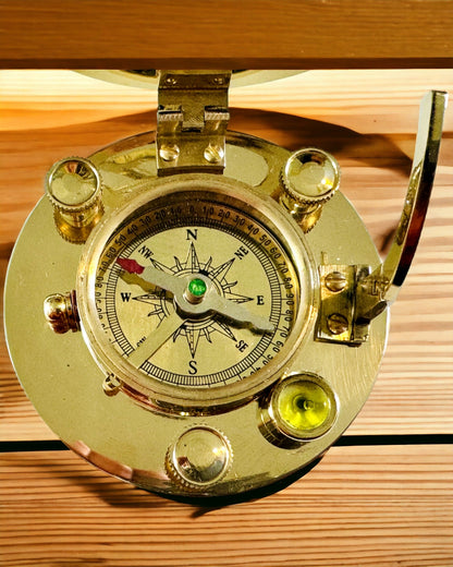 Navigation Compass with Sextant and Personalization Options - Nautical XL