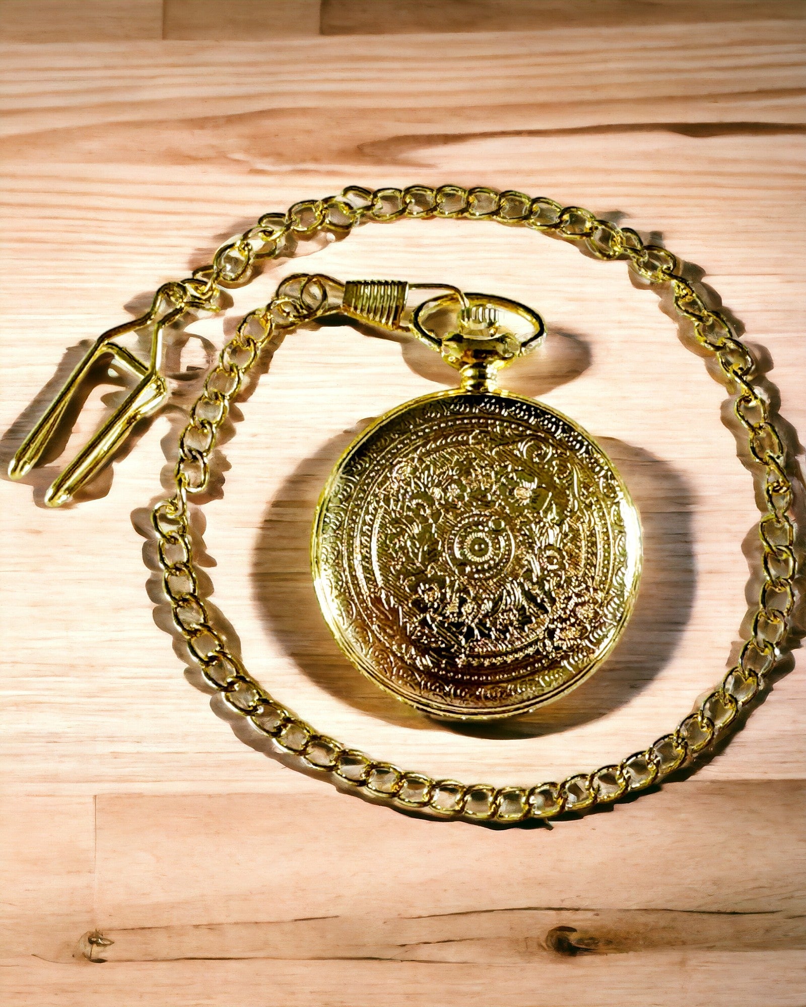 Gold Pocket Watch in Retro Style with Engraving Option